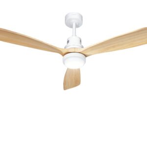 Devanti 52” Ceiling Fan LED Light Remote Control Wooden Blades Timer Fans