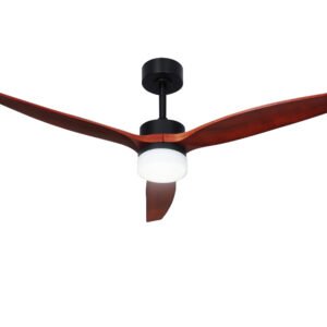 Devanti 52” Ceiling Fan LED Light Remote Control Wooden Blades Dark Wood Fans