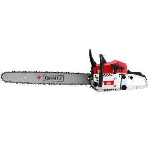Giantz 62cc Chainsaw Petrol Commercial 24″ Bar E-Start Tree Chain Saw 5.2HP