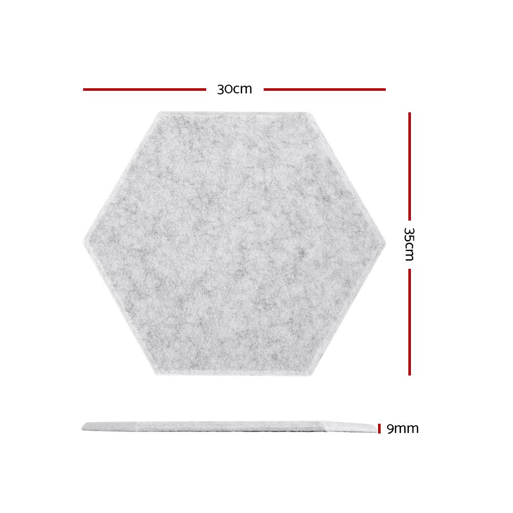 Alpha Acoustic Foam 12pcs 35x30x0.9cm Soundproof Absorption Panel Adhesive Grey - Image 2