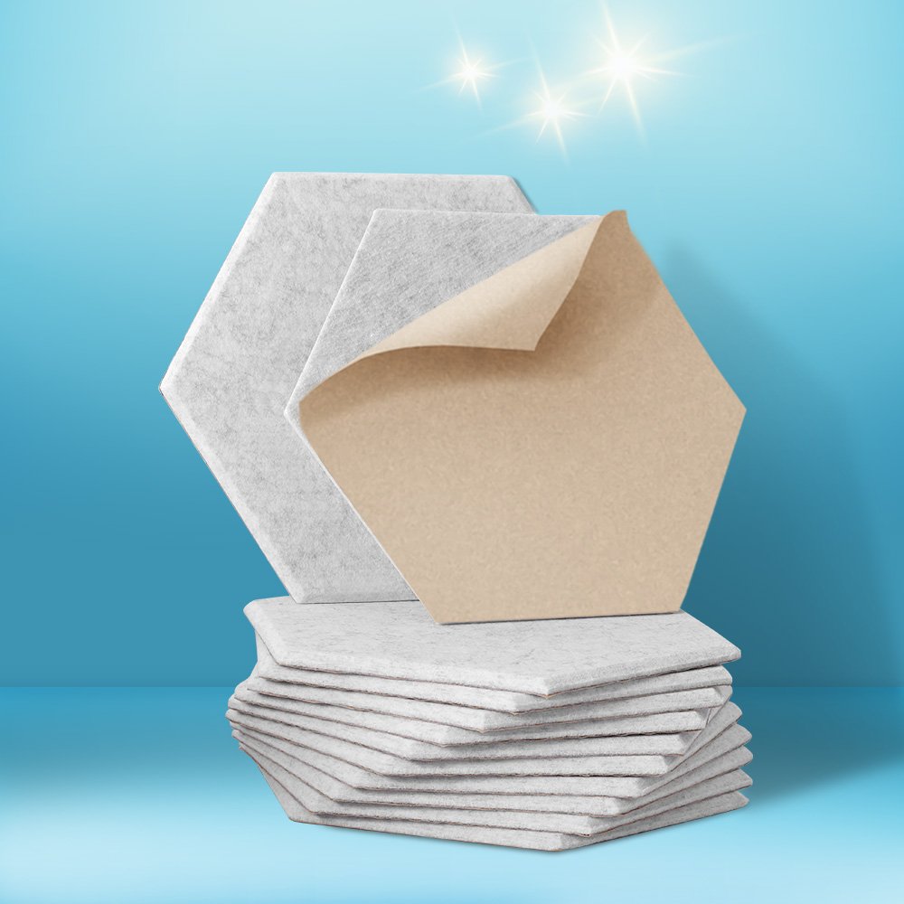 Alpha Acoustic Foam 12pcs 35x30x0.9cm Soundproof Absorption Panel Adhesive Grey - Image 7