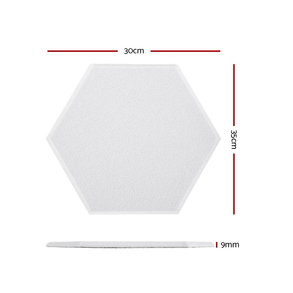 Alpha Acoustic Foam 12pcs 35x30x0.9cm Soundproof Absorption Panel Adhesive White - Image 2