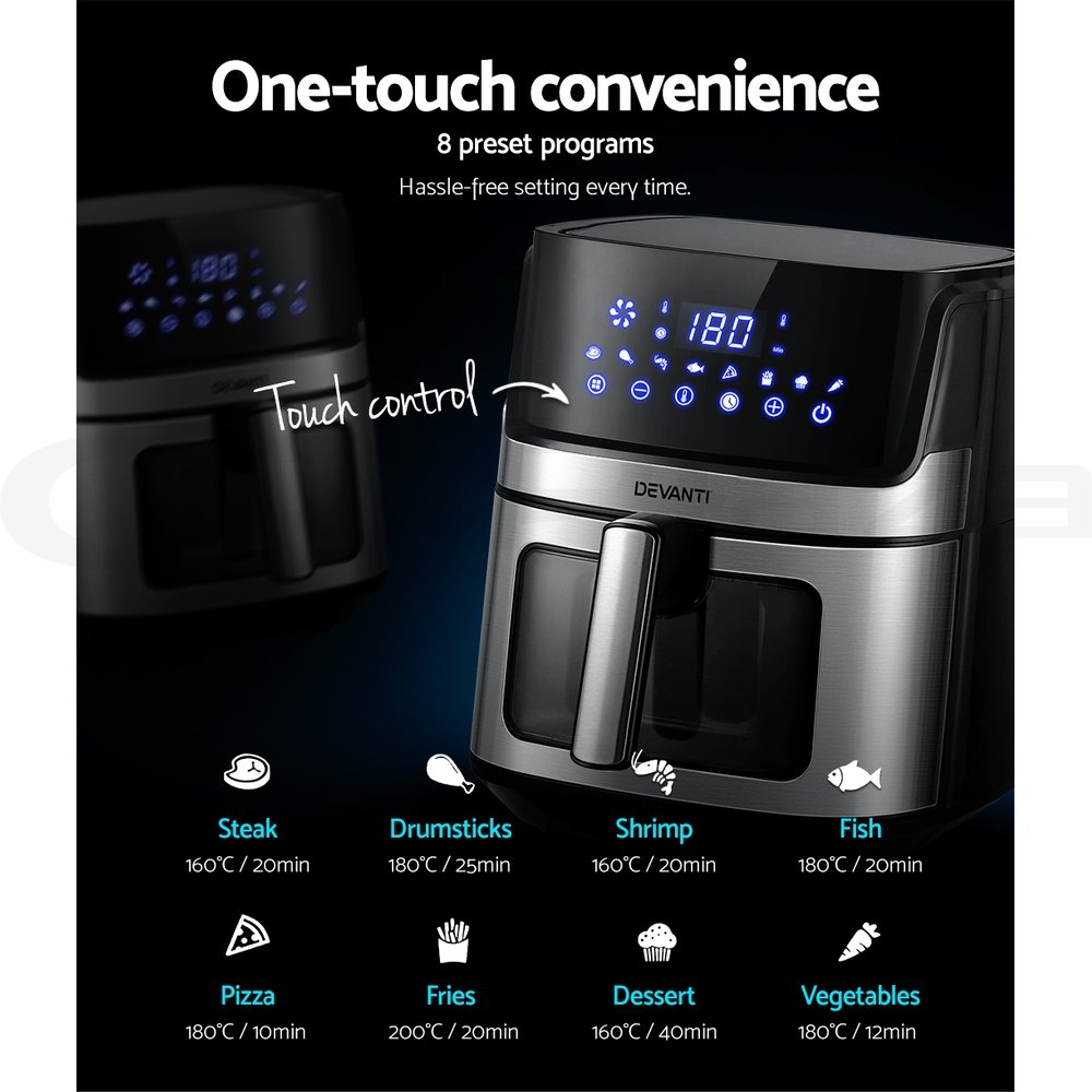 Devanti Air Fryer 6.5L LCD Fryers Clear Window - Image 4