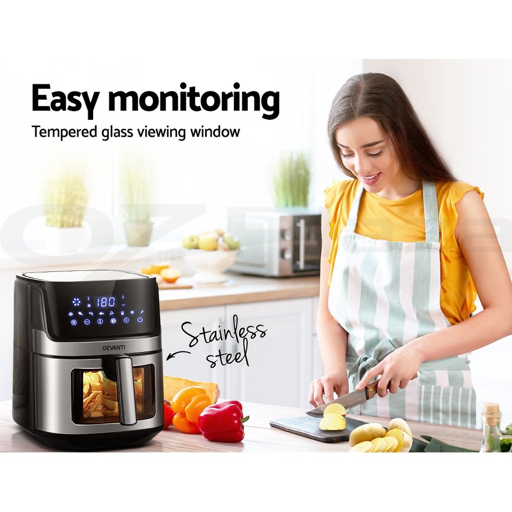 Devanti Air Fryer 6.5L LCD Fryers Clear Window - Image 6