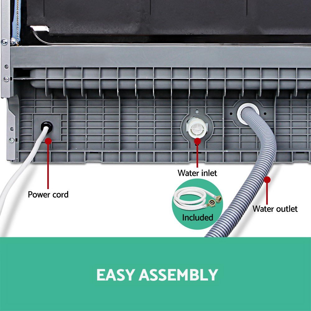 Devanti 6 Place Settings Benchtop Dishwasher Sliver - Image 7