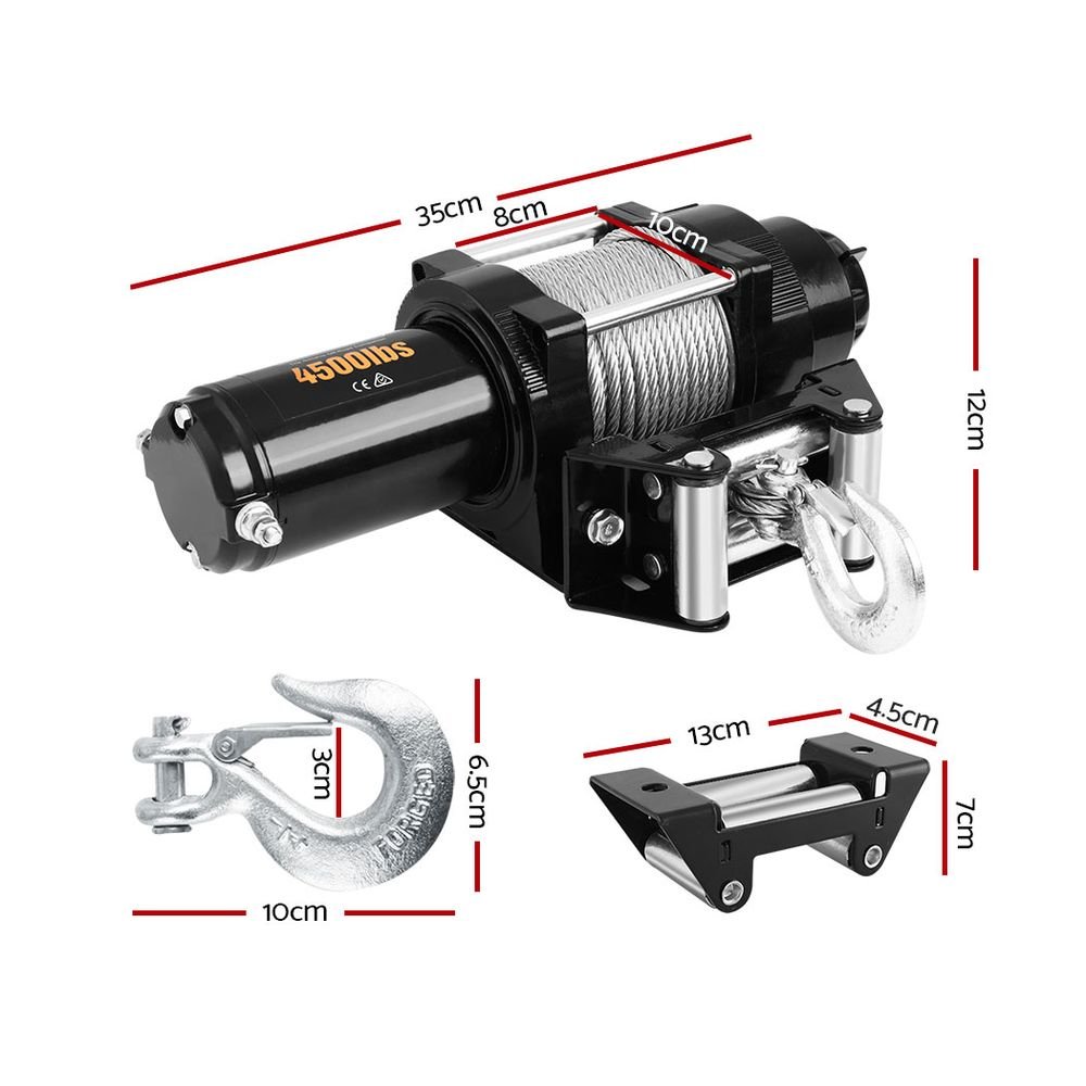 Giantz 4WD Electric Car Winch 4500LBS/2041KG - Image 2