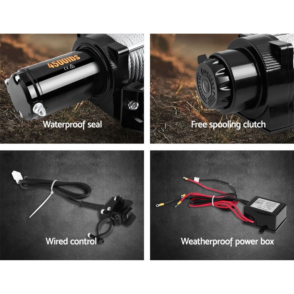 Giantz 4WD Electric Car Winch 4500LBS/2041KG - Image 6