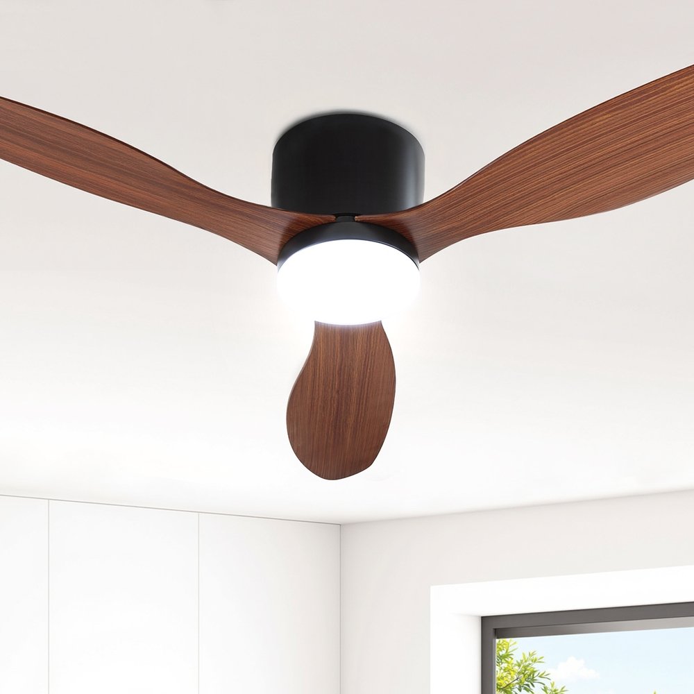 Devanti 52'' Ceiling Fan DC Motor w/Light w/Remote - Dark Wood - Image 7