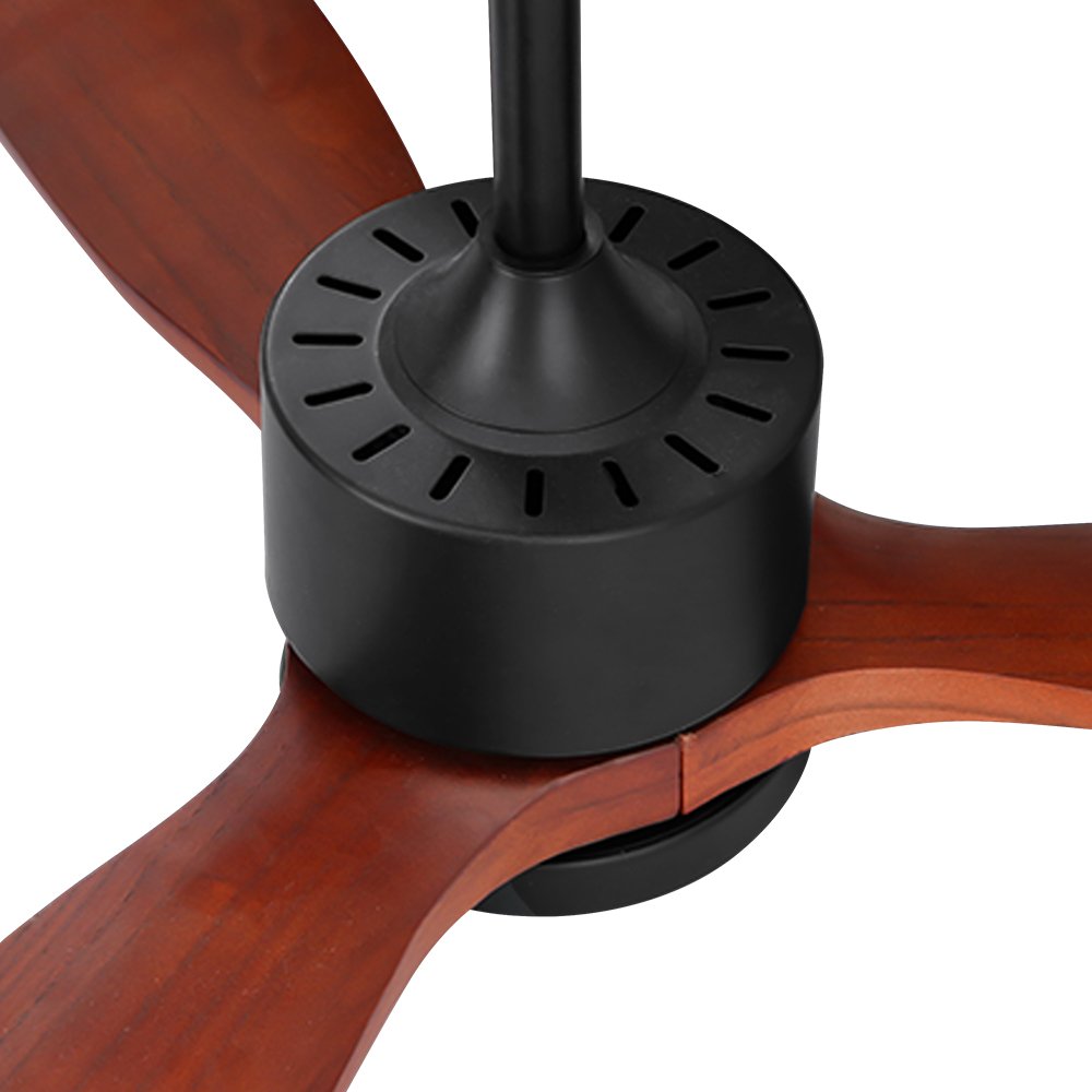 Devanti 52'' Ceiling Fan DC Motor 3 Blades w/Light - Dark Wood - Image 4