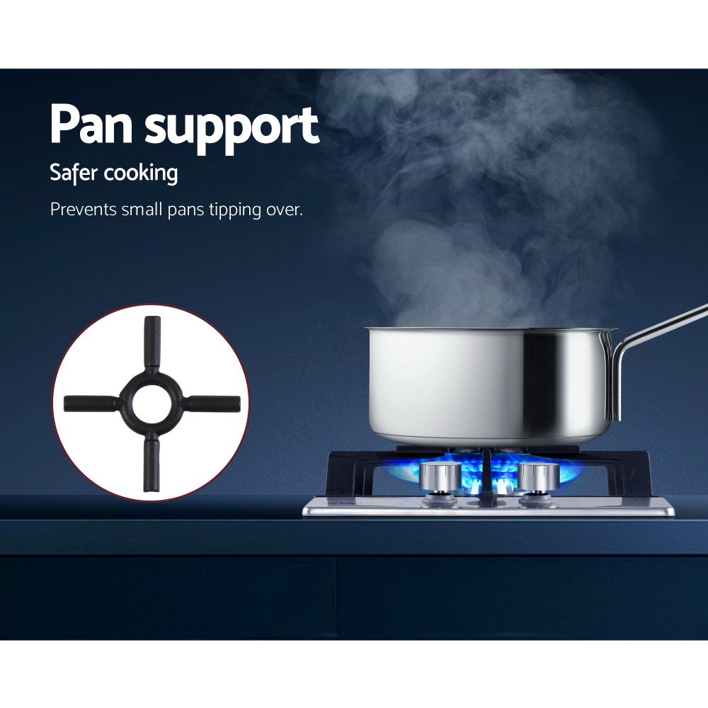 Devanti Gas Cooktop 30cm 2 Burner Silvir - Image 5