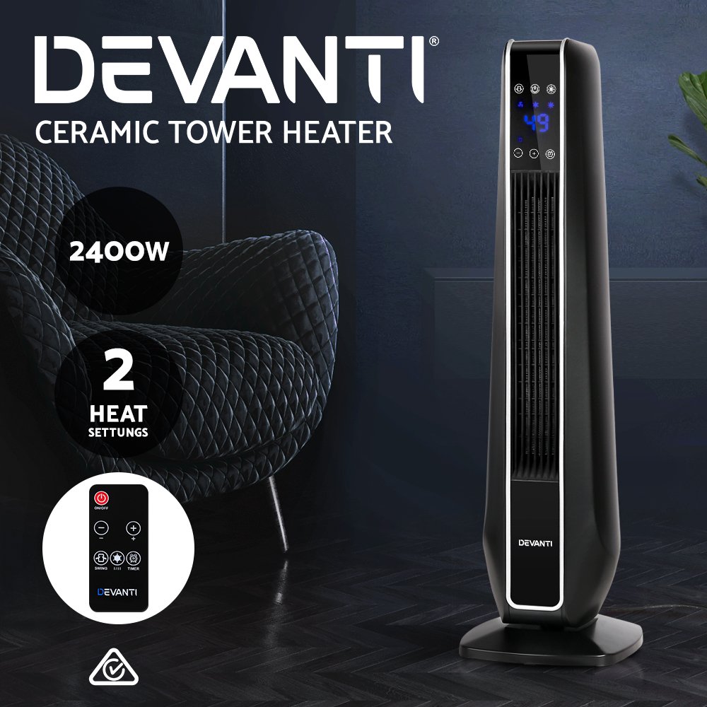 Devanti Electric Ceramic Tower Heater 2400W - Image 3