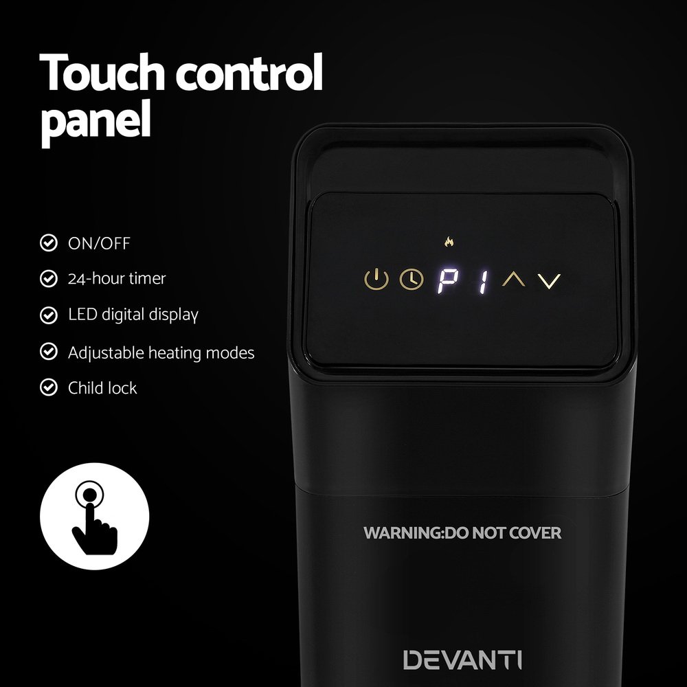 Devanti Radiant Tower Heater Electric Portable Remote Control 2000W Heating - Image 4