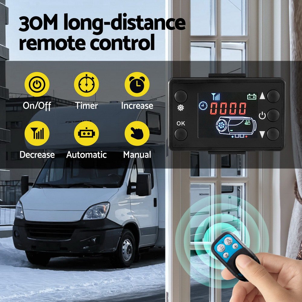 Giantz Diesel Air Heater All-in-one 12V 5KW LCD Remote Control for Car RV Indoors caravan machinery - Image 4