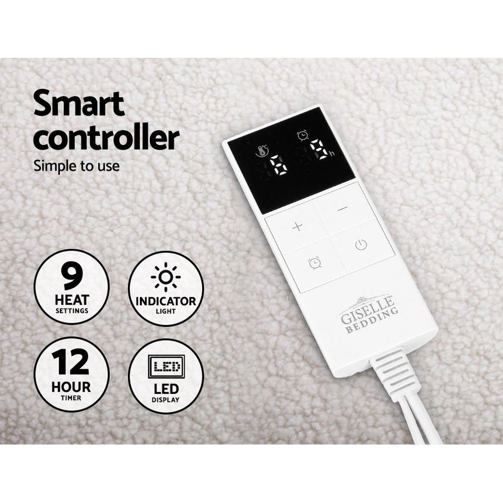 Giselle Bedding Single Size Electric Blanket Fleece - Image 4