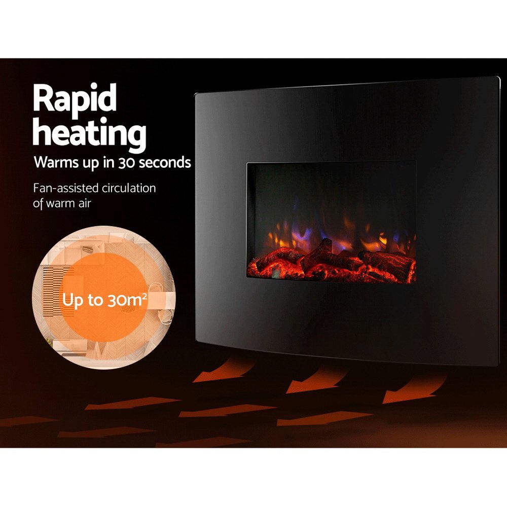 Devanti Electric Fireplace Fire Heater 2000W - Image 3