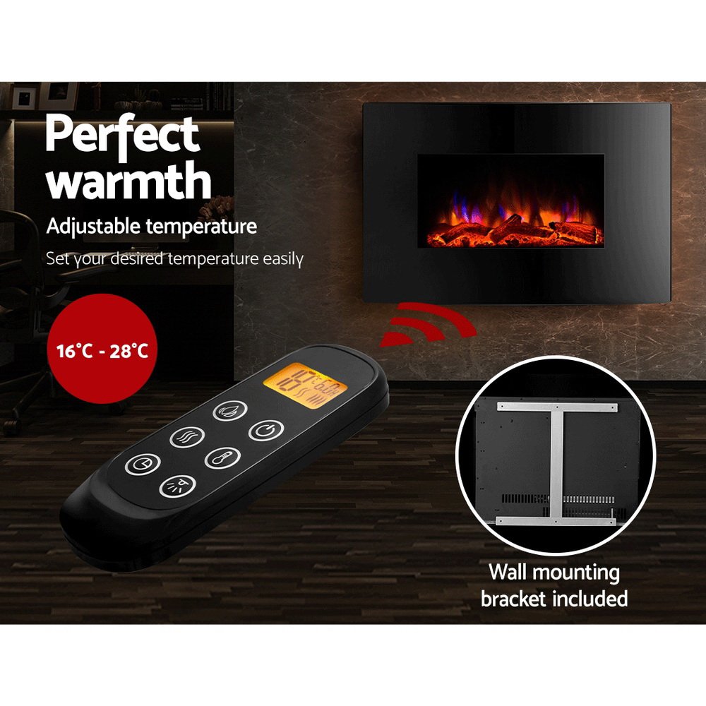 Devanti Electric Fireplace Fire Heater 2000W - Image 5