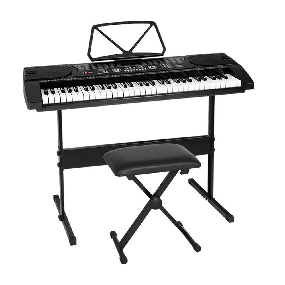 Alpha 61 Keys Electronic Piano Keyboard Digital Electric w/ Stand Stool Black - Image 7