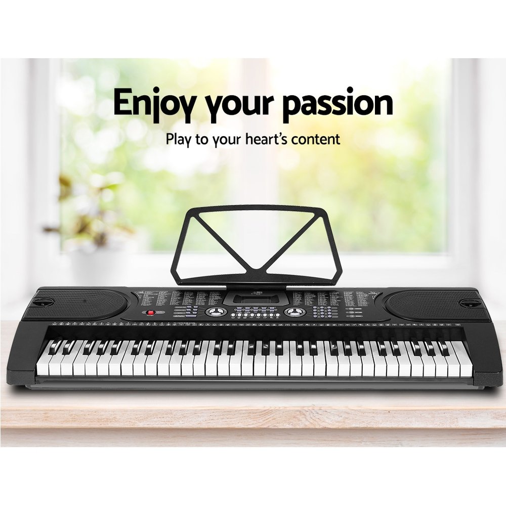 Alpha 61 Keys Electronic Piano Keyboard Digital Electric w/ Stand Stool Black - Image 4
