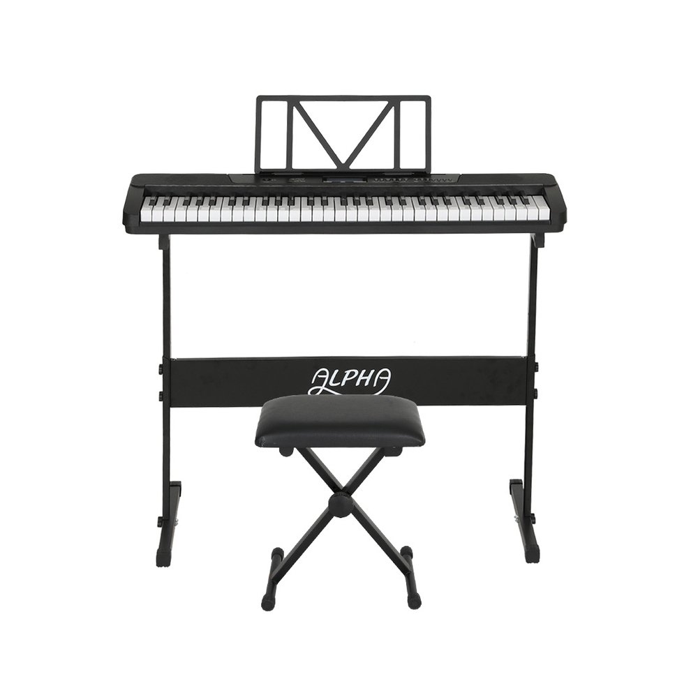 Alpha 61 Keys Electronic Piano Keyboard Digital Electric w/ Stand Stool Touch - Image 3