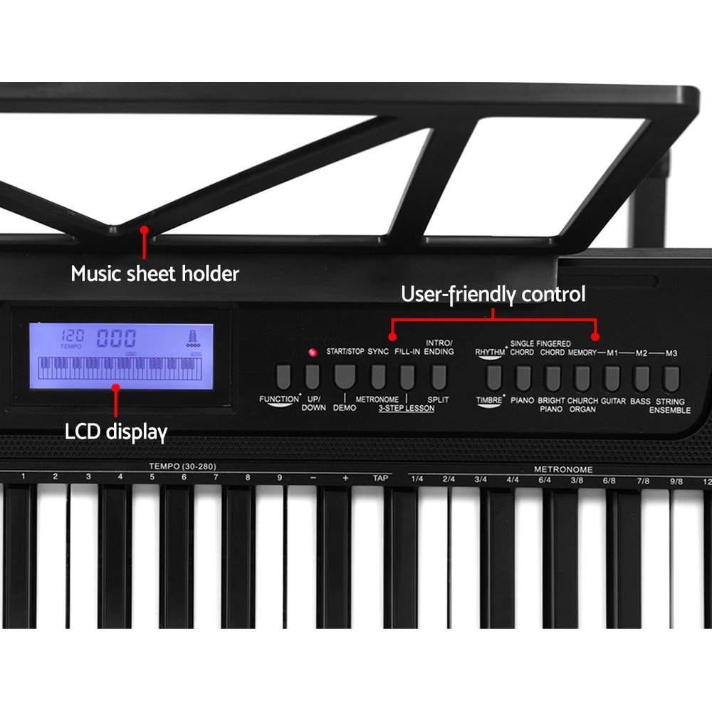 Alpha 61 Keys Electronic Piano Keyboard Digital Electric w/ Stand Stool Touch - Image 4