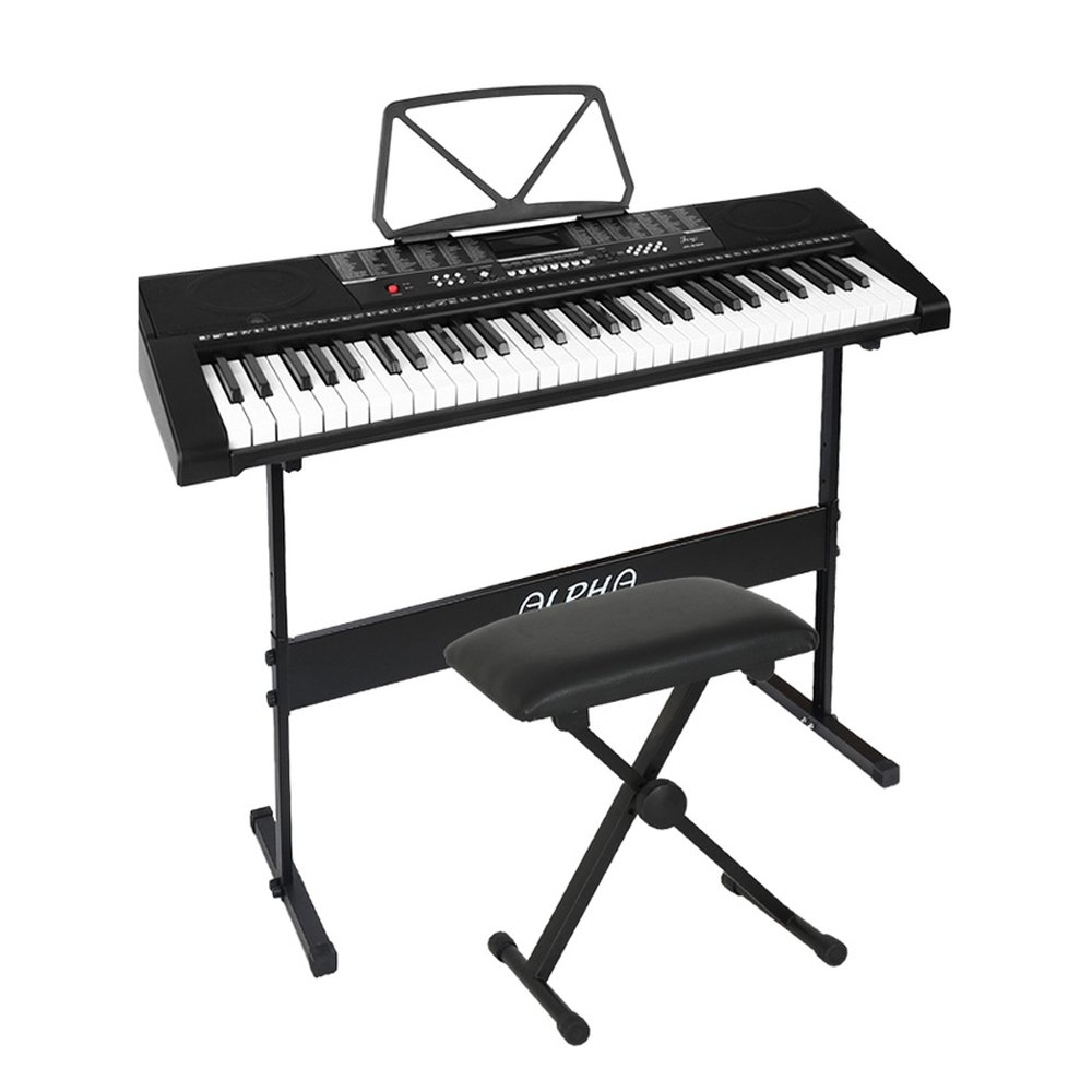Alpha 61 Keys Electronic Piano Keyboard Digital Electric w/ Stand Stool Speaker - Image 7