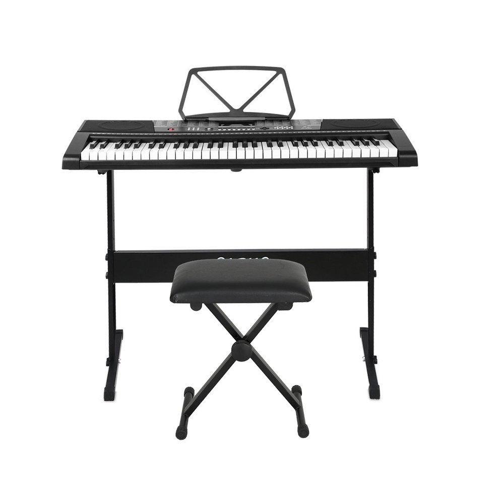 Alpha 61 Keys Electronic Piano Keyboard Digital Electric w/ Stand Stool Speaker - Image 3