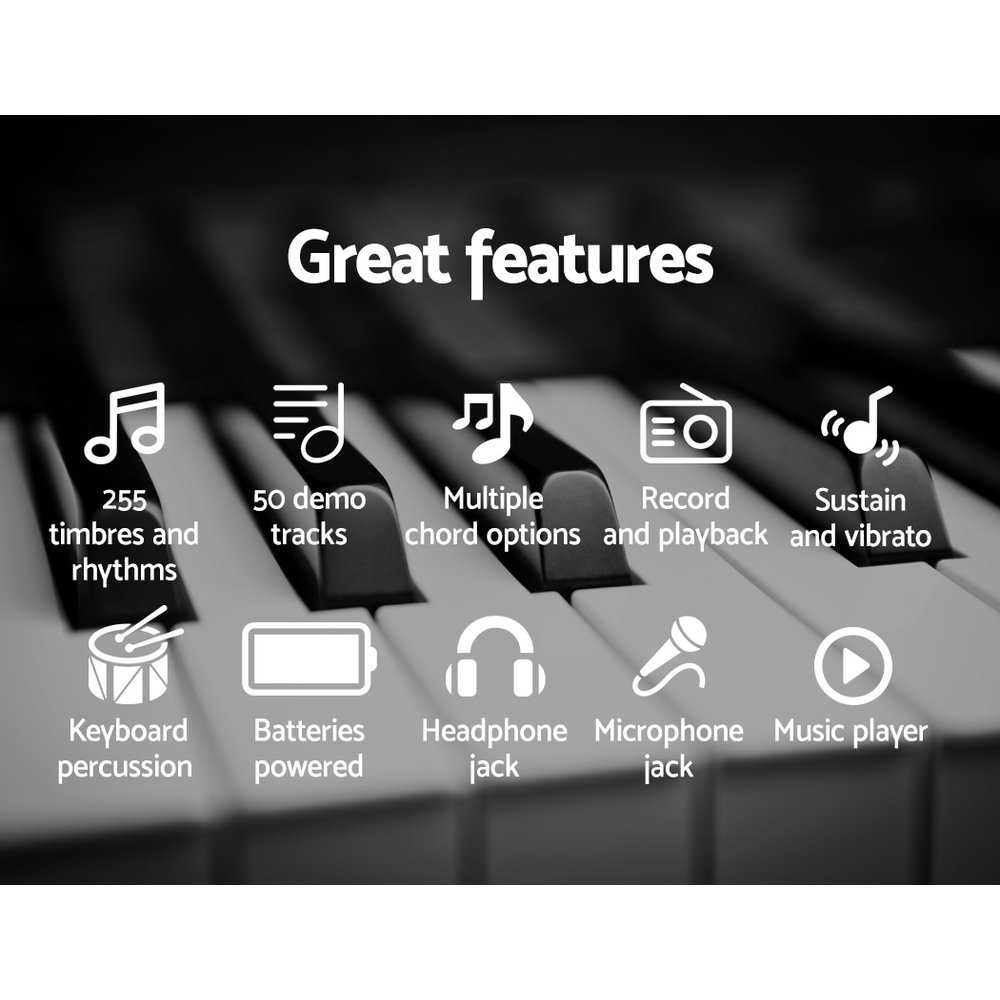 Alpha 61 Keys Electronic Piano Keyboard Digital Electric w/ Stand Stool Speaker - Image 5