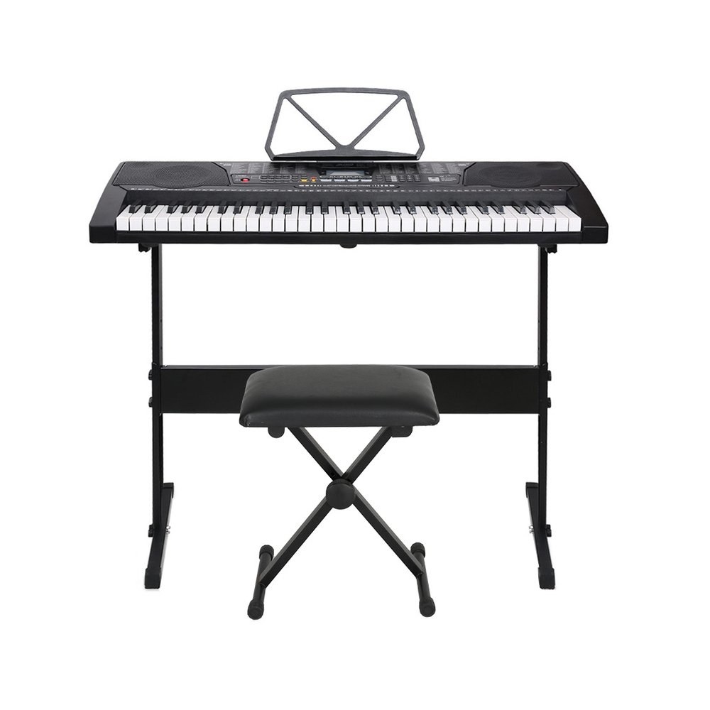 Alpha 61 Keys Electronic Piano Keyboard Digital Electric w/ Stand Stool Lighted - Image 3