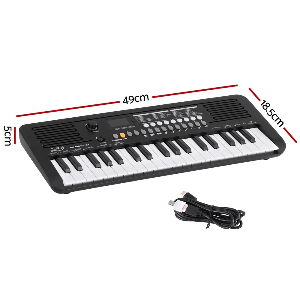 Alpha 37-Key Digital Piano Keyboard Electric Black - Image 2