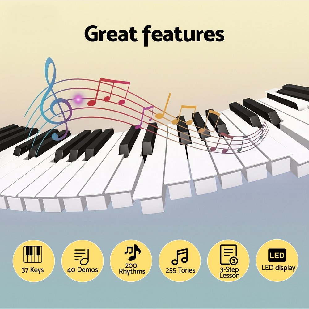 Alpha 37-Key Digital Piano Keyboard Electric Black - Image 4