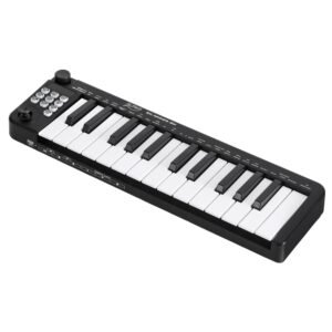 Alpha 25-Key MIDI Keyboard Controller Portable USB Laptop Black