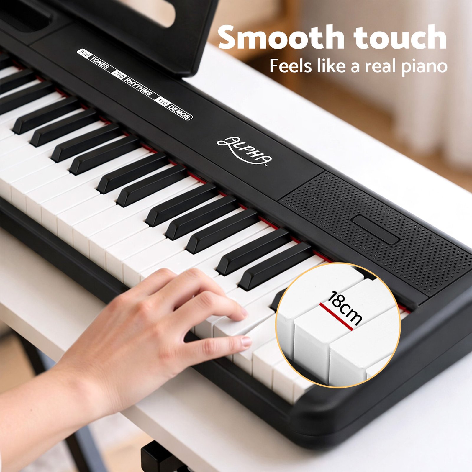 Alpha Piano Keyboard 88 Keys Electric Electronic Keyboard Piano Gift Black - Image 6