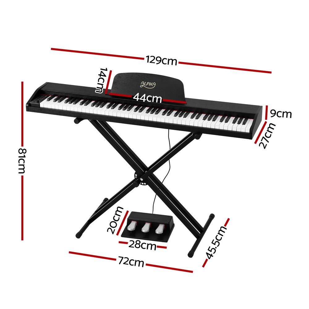 Alpha 88 Keys Digital Piano Keyboard Electronic w/ Stand - Image 2
