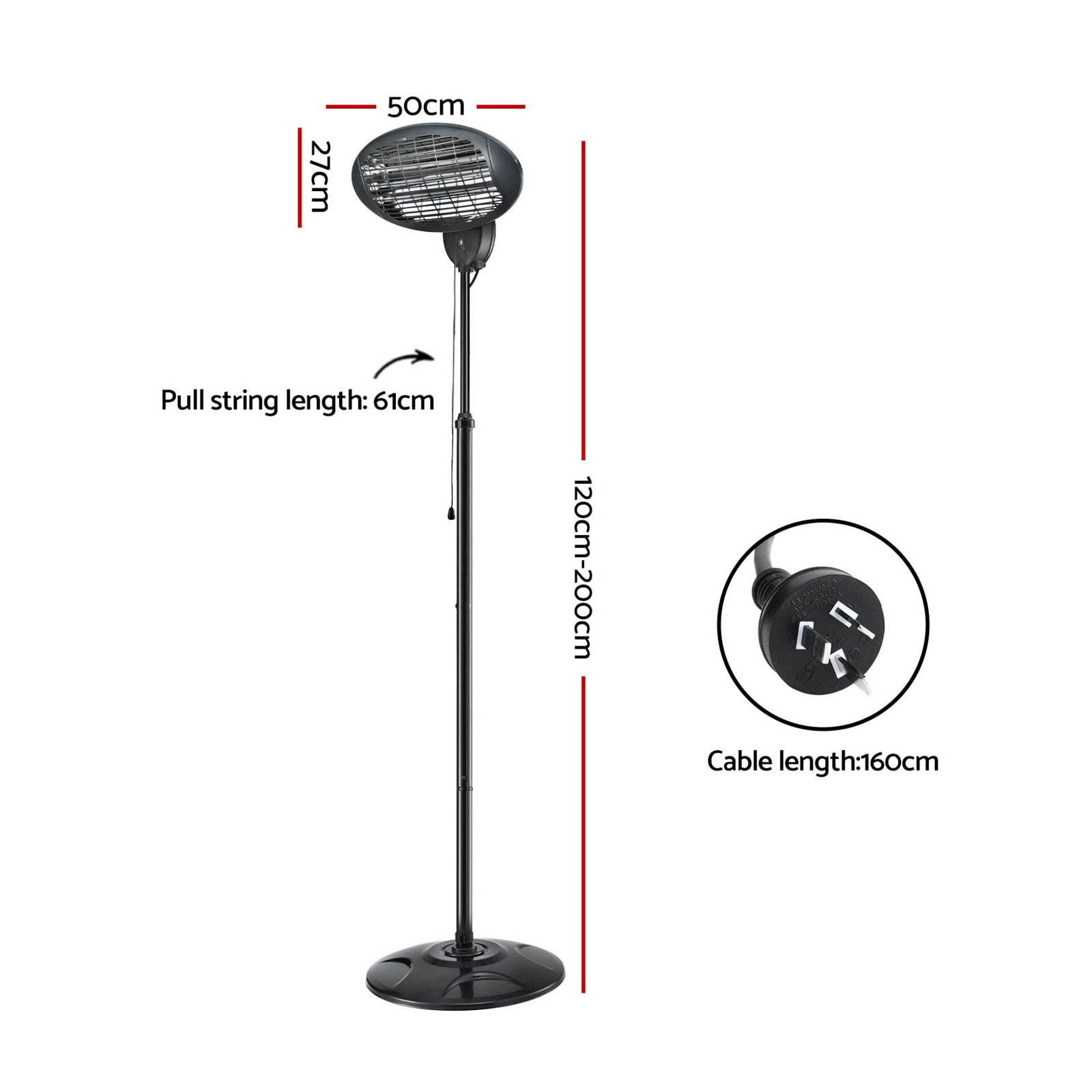Devanti Electric Patio Heater 2000W - Image 2