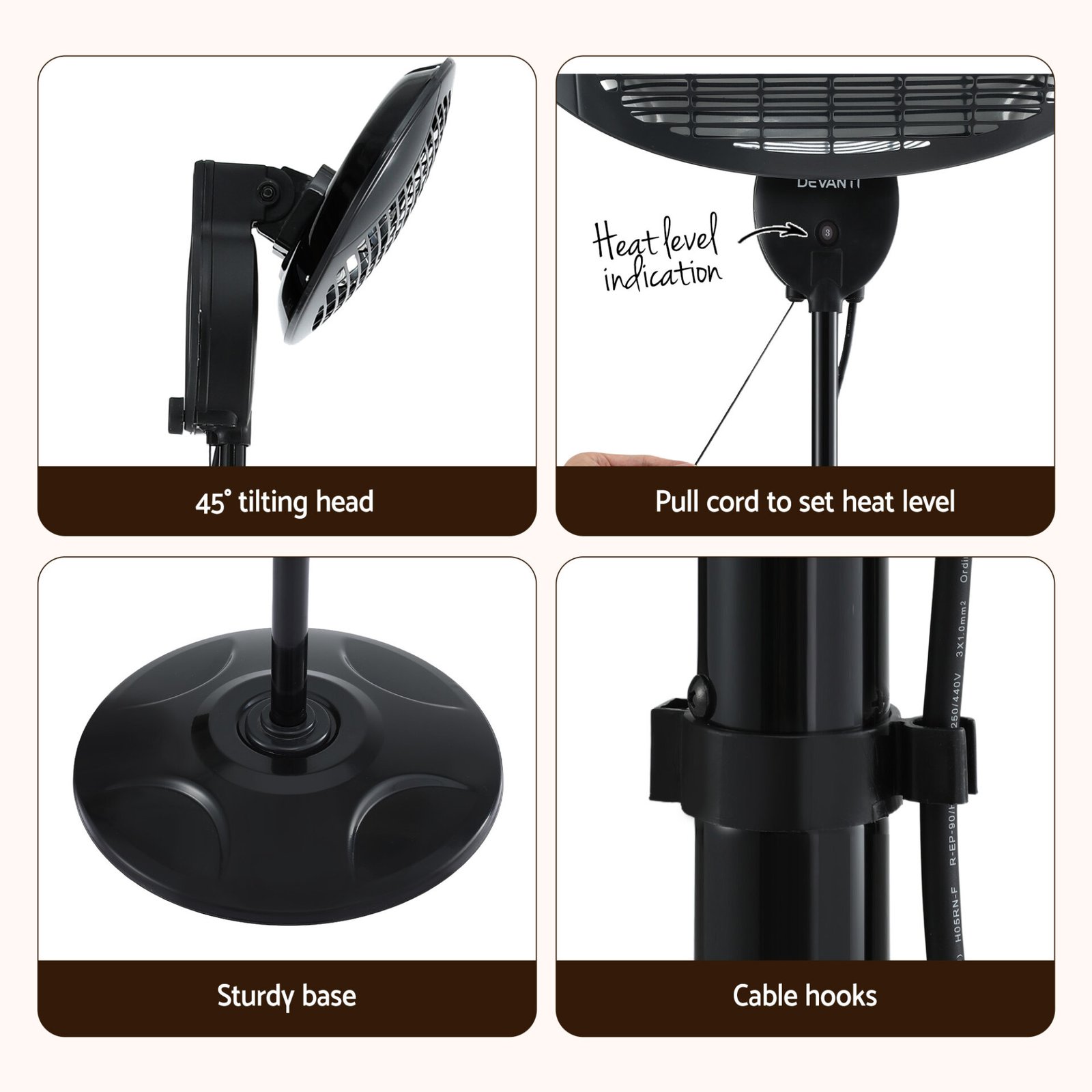 Devanti Electric Patio Heater 2000W - Image 7