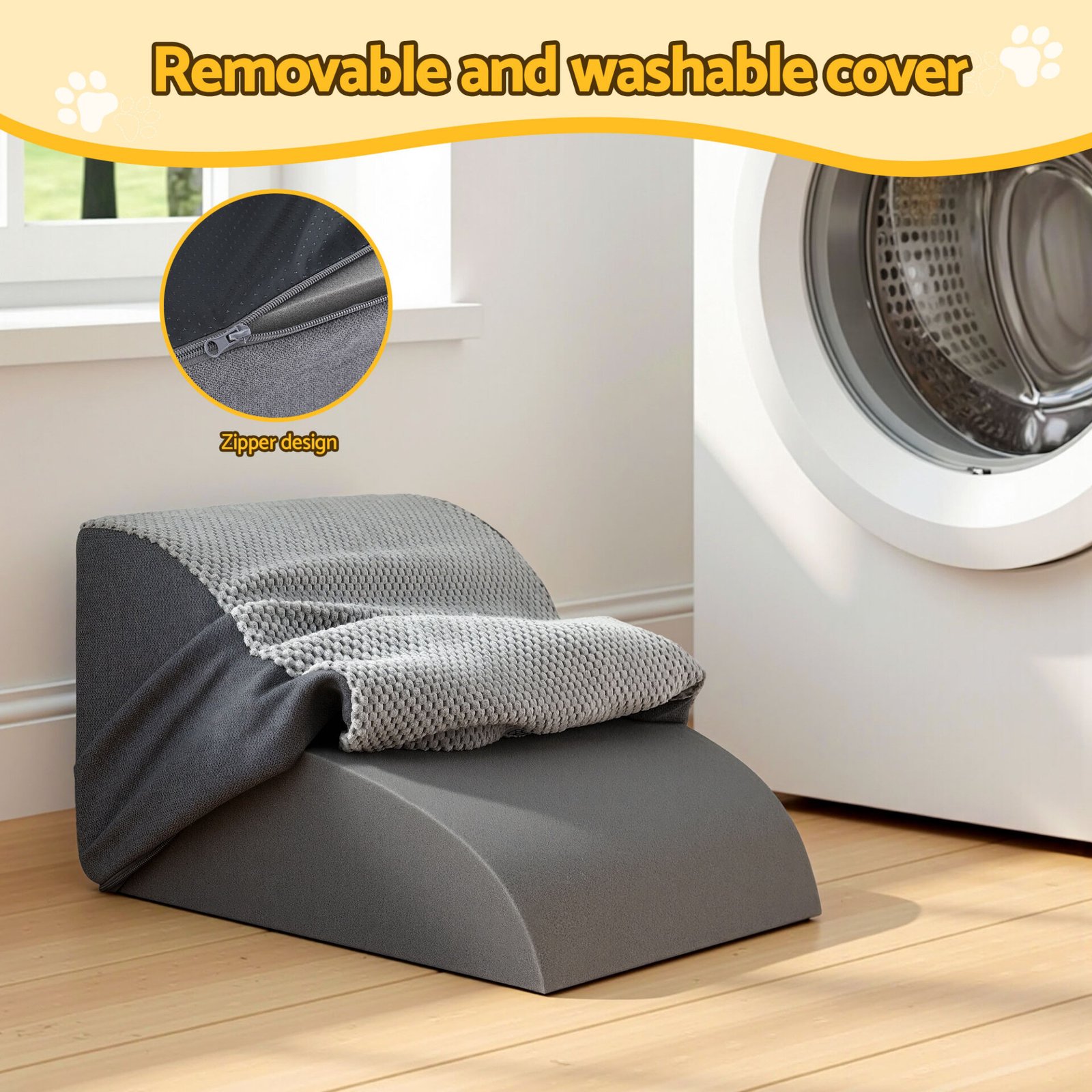 i.Pet Dog Ramp 2 Steps For Small Dogs Bed Sofa Car Foam Non-Slip Pet Cat Stairs - Image 6