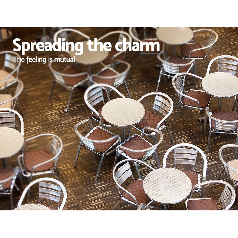 Gardeon Outdoor Bar Table Adjustable Aluminium Round 70/110cm - Image 5