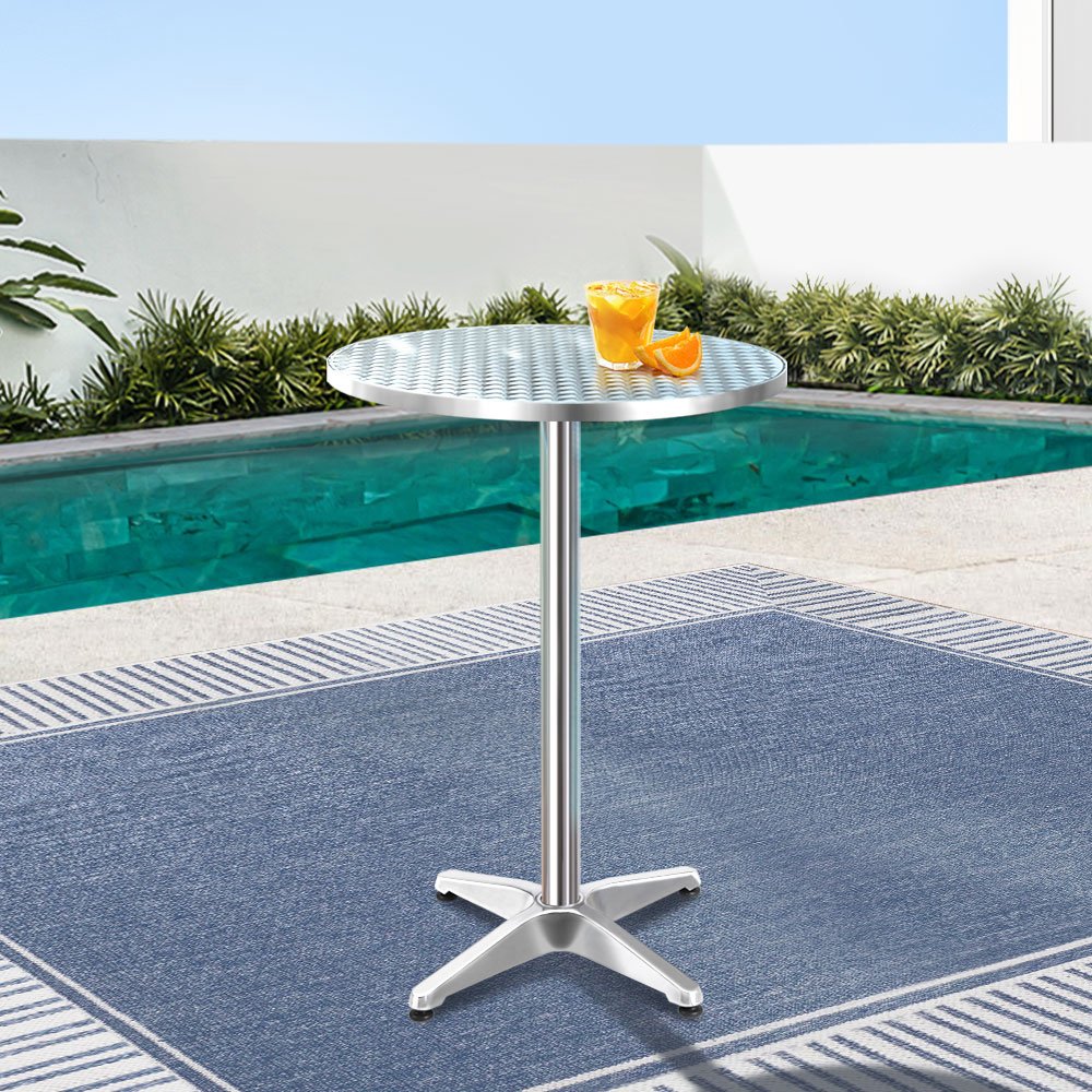 Gardeon Outdoor Bar Table Adjustable Aluminium Round 70/110cm - Image 7