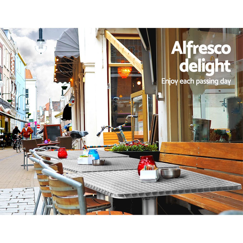 Gardeon Outdoor Bar Table Adjustable Aluminium Square 70/110cm - Image 5