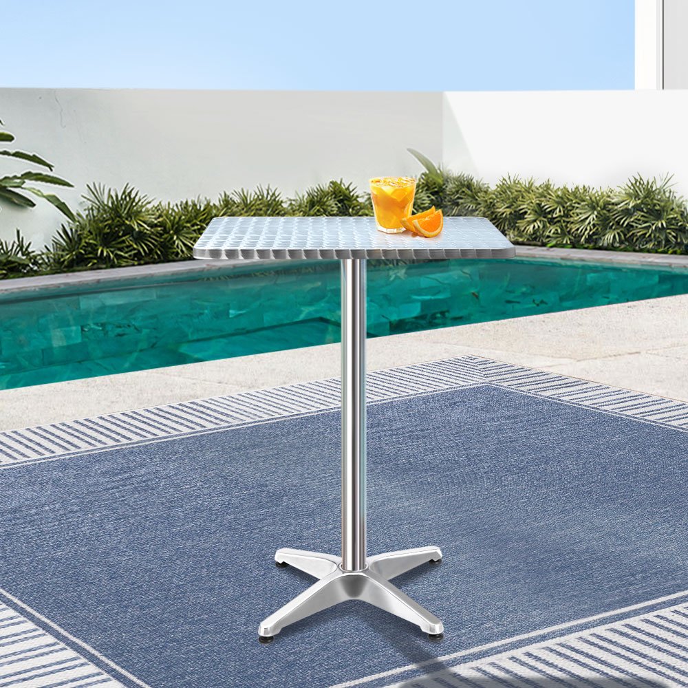 Gardeon Outdoor Bar Table Adjustable Aluminium Square 70/110cm - Image 7