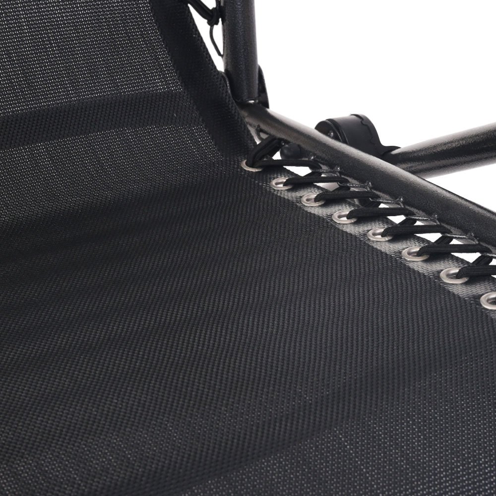 Gardeon 2PC Zero Gravity Chair Folding Outdoor Recliner Adjustable Sun Lounge Camping Black - Image 4