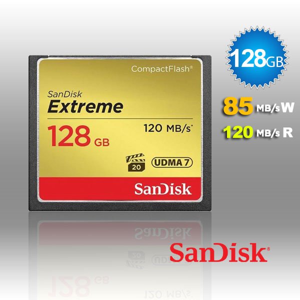 SanDisk 128GB Extreme CompactFlash Card with (write) 85MB/s and (Read)120MB/s - SDCFXSB-128G - Image 2