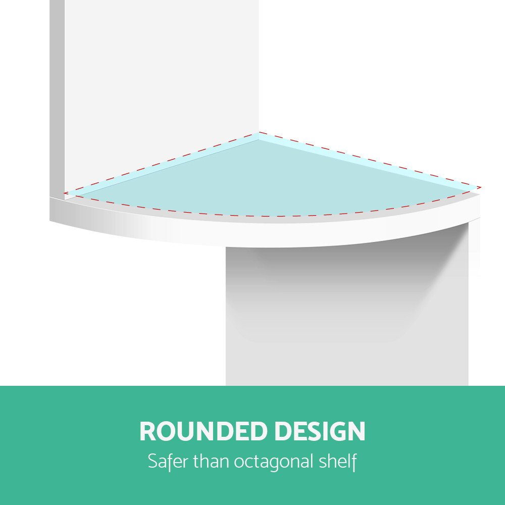 Artiss Wall Shelf Corner Floating 5-Tier White - Image 4