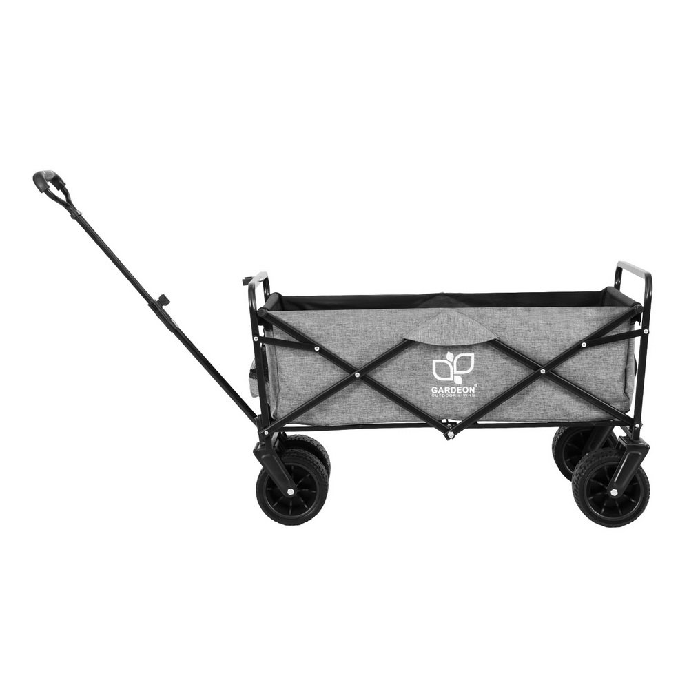 Gardeon Garden Cart with Cargo Net Grey - Image 3