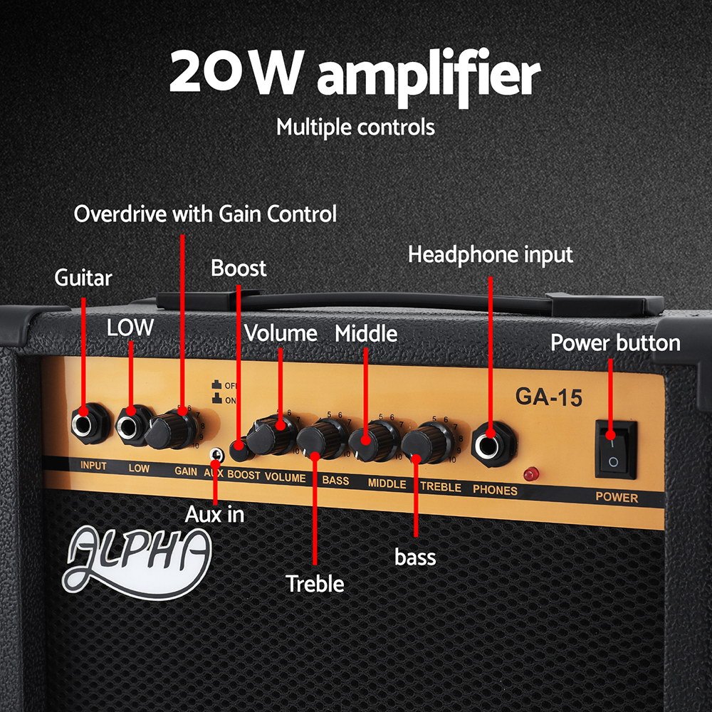 Alpha Electric Guitar Music String Instrument 20W Amplifier - Image 6