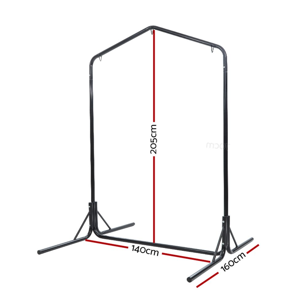 Gardeon Hammock Chair Steel Stand 2 Person Double Outdoor Heavy Duty 200KG - Image 2