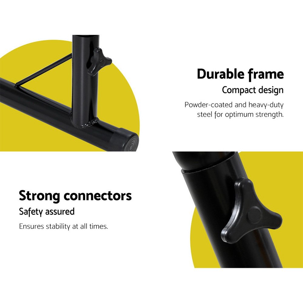 Gardeon Hammock Chair with Steel Stand Hanging Outdoor Tassel Grey - Image 7