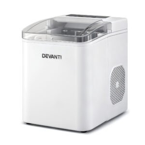Devanti Ice Maker Machine Portable 12kg Countertop w/Self Cleaning 1.2L White