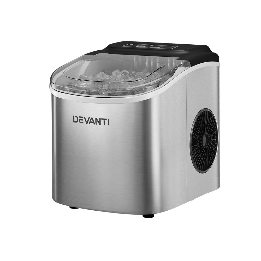 Devanti 12kg Ice Maker Machine w/Self Cleaning Silver - Image 7