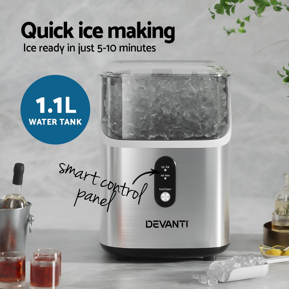 Devanti Ice Maker Machine 15kg Nugget Ice Cube - Image 4